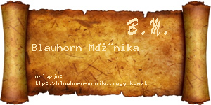 Blauhorn Mónika névjegykártya